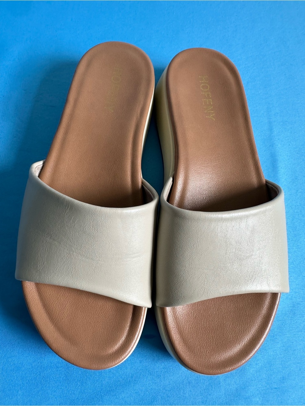 Hofeny Women's Classic Platform Sandals, Comfortable Faux Leather, Size 8.
